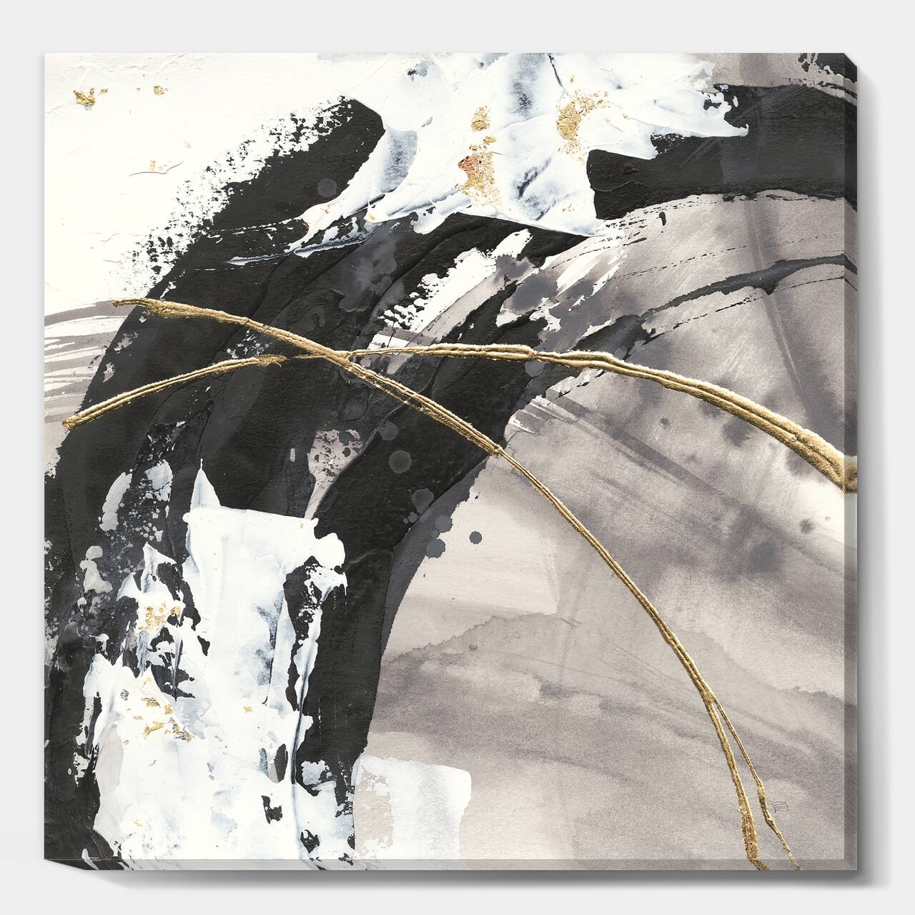 Designart - Glam Painted Arcs I - Transitional Gallery-wrapped Canvas
